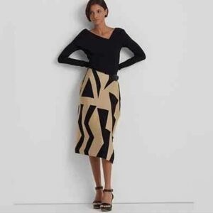 Lauren Ralph Lauren Geo-print Pencil Skirt. Size Medium
